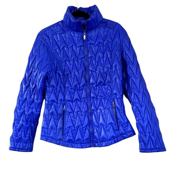 Skea Ltd Cobalt Blue Goose Down Packable Puffer Jacket Womens 12 Winter Ski Coat - Picture 2 of 13